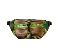 Cute Frog Printed Fanny Pack Waist Bag for Men Women, Adjustable Bumbags Hip Bum Bag Travel Crossbody Bags Sports Running Hiking Belt Bag