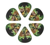 Cute Frog Printed Guitar Picks -6 Pcs Guitar Picks Plectrum,Guitar Accessories,Electric Guitar Pick, Bass & Ukulele 0.71mm