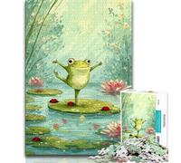 Cute Frog Puzzles 1000 Pieces for Adults,for Educational Game Challenge Toy for Is Ideal As A Gift for The Whole Family (38x26cm)