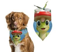 Cute Frog Red Mushroom Dog Bandana, Soft Breathable Pet Scarf, Personalized Dog Bib Kerchief for Small Medium Large Dogs Cats, Exquisite Pet Neckerchief for Daily Wear, Travel, Party