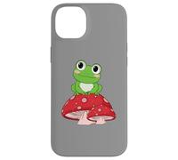 Cute Frog Resting on Red Mushroom Nature Lover Case for iPhone 14 Plus