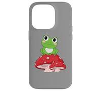 Cute Frog Resting on Red Mushroom Nature Lover Case for iPhone 14 Pro
