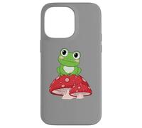 Cute Frog Resting on Red Mushroom Nature Lover Case for iPhone 14 Pro Max