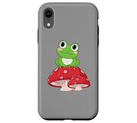 Cute Frog Resting on Red Mushroom Nature Lover Case for iPhone XR