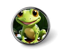 Cute Frog Round Badge Cute Enamel Lapel Pin Brooches Button Pin Personalized Clothing Decoration Unisex Badge Holder Hats Bags Shirts Decor