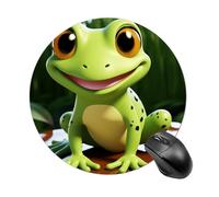 Cute Frog Round Mouse Pad Smooth Glide Gaming Mousepad Extra Density Portable Comfortable Mouse Mat for Desk, Home, Office 7.8x7.8 Inches