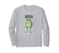 Cute Frog Serving Big Bruh Energy Fun Design Long Sleeve T-Shirt