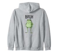 Cute Frog Serving Big Bruh Energy fun design Zip Hoodie