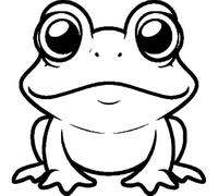 'Cute Frog Sitting' Rubber Stamp - Unmounted Design for Crafting & Scrapbooking, A8 (RS00053732)