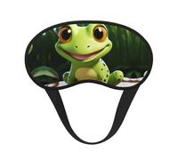 Cute Frog Sleep Mask for Women Girls Men Soft Comfortable Eye Mask with Adjustable Strap Blackout Eye Sleep Shade Cover for Travel Yoga Nap Shift Work