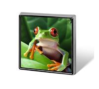 Cute Frog Square Lapel Pin Women's Novelty Buttons & Pins Metal Badge Cute Brooch Pin Retro Pinback Badge Fashion Bag Pins for Hat Backpacks Tie Suit Wedding Party Accessory