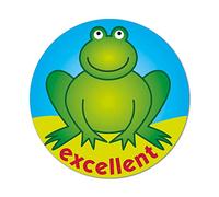 Cute frog stickers with an 'excellent' Message