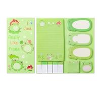Cute Frog Sticky Notes, Premium Frog Sticky Notes Set, Cartoon Kawaii Stationery, Adhesive Memo Pads for Journaling, Planning, Office Memo, Work Essentials