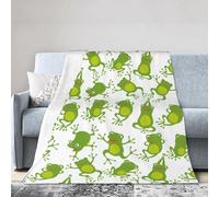 Cute Frog Throw Blanket Flannel Plush Soft Warm Blankets 60"X60" for Kids Adults Gift Sofa Chair Bed Office 50x60