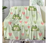 Cute Frog Throw Blanket Frog Microfiber Fleece Blanket Warm Soft Single Plush Throw Blankets for Sofa Couch Bed Sofa Chair, Flannel Blankets 130 x 150 cm for Kids Teens L843