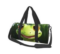 cute frog Travel Duffle Bag Carry On Weekender Overnight Bag Sport Gym Bag for Women Men Foldable Travel Duffle Round Duffle Bag for Travel Sports Gym, Black, One Size