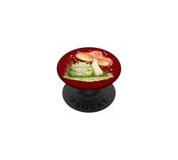 Cute Frog Under Mushroom Reading Paper Forest Fairy Nature PopSockets Adhesive PopGrip