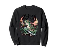 Cute Frog Warrior Retro Fantasy Floral Tattoo Style Design Sweatshirt