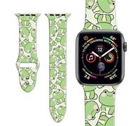Cute Frog Watch Bands Compatible for Apple Watch 38mm/40mm/41mm Women Gifts, Kawaii Frogs Pattern Prints Adjustable Wristbands Soft Silicone Replacement Strap for iWatch Series 7 6 5 4 3 2 1 SE