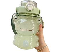 Cute Frog Water Bottle with Straw and Strap, Portable Leakproof Drinking Cups for Kids Girls Women Sports Camping Picnic Travel