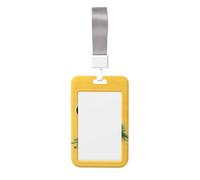 Cute Frog with Big Eyes Sliding Id Badge Holder Hard Plastic Work Card Case Name Tag Protector for Nurses Office