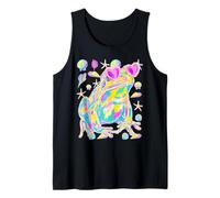 Cute Frog with Hearts Sunglasses Seashells Coastal Summer Tank Top