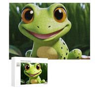 Cute Frog Wooden Puzzles for Adults 300 PCS Unique Shape Puzzles Wall Art Home Decor for Puzzle Lovers, Family, Friend Creative Gift Toys