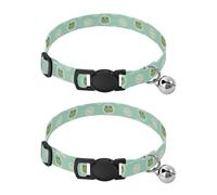 Cute Frogs Heart Pastel Mint Cats Collar 2 Pack Cat Neck Collar Adjustable Length 10.6" to 17.1"