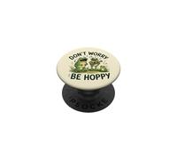 Cute Frogs Playing Ukulele Music Art Do Not Worry Be Hoppy PopSockets Adhesive PopGrip