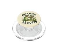 Cute Frogs Playing Ukulele Music Art Do Not Worry Be Hoppy PopSockets PopGrip for MagSafe
