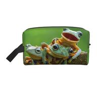 Cute Frogs Printed Travel Organizer Bag, High Density Storage Case with Protective Foam for Electronics