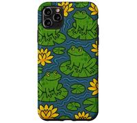 Cute Frogs Sitting Happily on Green Lily Pads Artwork Case for iPhone 11 Pro Max