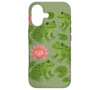 Cute Frogs Sitting Happily on Green Lily Pads Artwork Case for iPhone 17