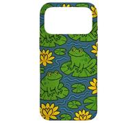 Cute Frogs Sitting Happily on Green Lily Pads Artwork Case for iPhone 17 Pro Max