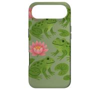 Cute Frogs Sitting Happily on Green Lily Pads Artwork Case for iPhone Air