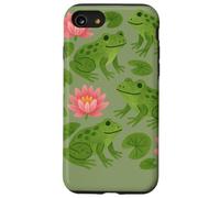 Cute Frogs Sitting Happily on Green Lily Pads Artwork Case for iPhone SE (2020) / 7/8