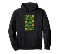 Cute Frogs Sitting Happily on Green Lily Pads Artwork Pullover Hoodie