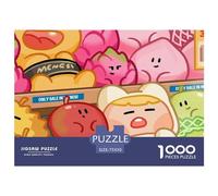 Cute Fruit 1000 Piece Cartoon Anime Thickened Wooden Jigsaw Puzzles for Adults Fun Toy Intellectual Game Education Game Stress Relief Toy Home Decoration Premium & Durable 1000pcs (75x50cm)