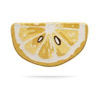 Cute Fruit Bath Mat Cartoon Floor Mats, Non Slip Bathroom Rugs Extra Absorbent Soft Bath Rug, Machine Washable Dryable, Bathtub Carpet Shower Mat Indoor Door Mat (18" x 34", Lemon Slice)