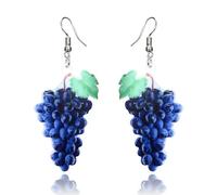 Cute Fruit Earrings for Women Fun Kawaii Grape Mango Orange Avocado Dangle Earrings Funny Weird Summer Fruit Earrings Aesthetic Earrings, Acrylic, No Gemstone