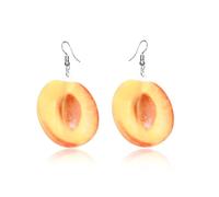 Cute Fruit Earrings for Women Fun Kawaii Grape Mango Orange Avocado Dangle Earrings Funny Weird Summer Fruit Earrings Aesthetic Earrings, Acrylic, No Gemstone