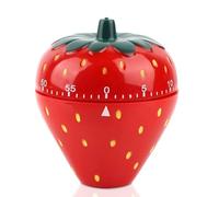 Cute Fruit Kitchen Timer,Strawberry Shaped 60 Minutes Timer,Cartoon Mechanical Time Reminder Novelty Manual Cooking Alarm Fun Shaped Mechanical Strawberry Windup for Cooking,Kitchen,Baking,Sports