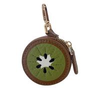 Cute Fruit Leather Bag Charm - Kawaii Y2K Keychain Mini PU Wallet Zipper Coin Purse Change Pouch Gift Accessory for Handbag Backpack Decoration Travel Use (Kiwi)