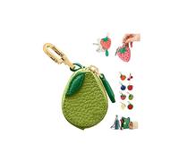 Cute Fruit Leather Bag Charm,Strawberry Coin Purse,Kawaii Mini Coin Purse Keychain,Mini Leather Fruit Peach Lemon Keychain Bag Charms,for Backpack Decoration,for Ai-rtag Wallet Gift for Girl Women