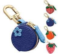 Cute Fruit Leather Bag Y2k Keychain Peach Fruit Charm Coin Purse, Strawberry Coin Purse, Waterproof Fruit Bag Charm Bag Keychain, Mini Pouch for Ai-rtag Wallet Gift for Girl Women