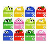 Cute Fruit Monster Pop-Up Sticky Note - Transparent Pull Out Sticky Notes, 6/12 Boxes Fun Clear Note Continuous Pull-Out Tabs for Office & Study (12 Pack)