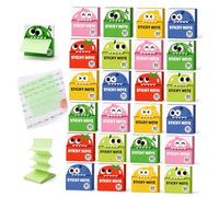 Cute Fruit Monster Pop Up Sticky Notes, 6 Boxes Transparent Pull Out Sticky Notes, Translucent Sticky Notes Index Tabs Fun Clear Note, 80 Sheets Per Box for Office Work (24PCS)