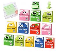 Cute Fruit Monster Pop Up Sticky Notes, 6 Boxes Transparent Pull Out Sticky Notes, Translucent Sticky Notes Index Tabs Fun Clear Note, 80 Sheets Per Box for Office Work (12PCS)