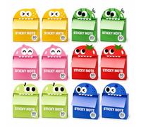 Cute Fruit Monster Pop-Up Sticky Notes Dispenser, Transparent Translucent Magic Stationery Index Tabs Clear, 80 Sheets Pull-Out Cartoon Box, Fun Desk Essential for Office & Study (12PCS)