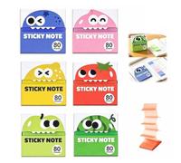 Cute Fruit Monster Pop-Up Sticky Notes Transparent Glitter Pull-Out Sticky | Notes Dispenser, Adorable Monster Memo Pad with Pop-Up Design, Translucent Sparkly Sticky Notes for Desk Office